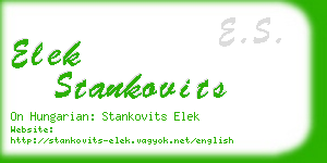 elek stankovits business card